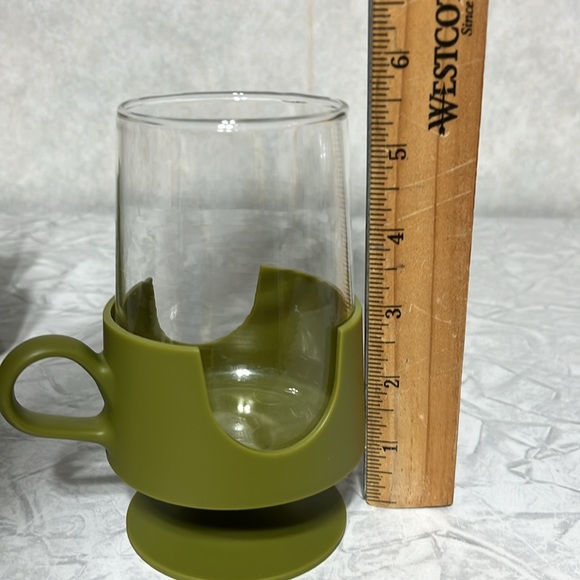 Glass-snap by Corning with avocado green holders set of 6 - Picture 8 of 9